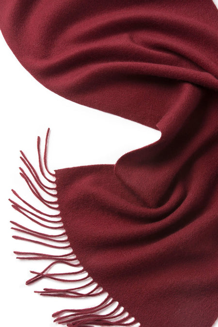 Lambswool Scarf Woven Plain Bordeaux - Drakoi Marketplace