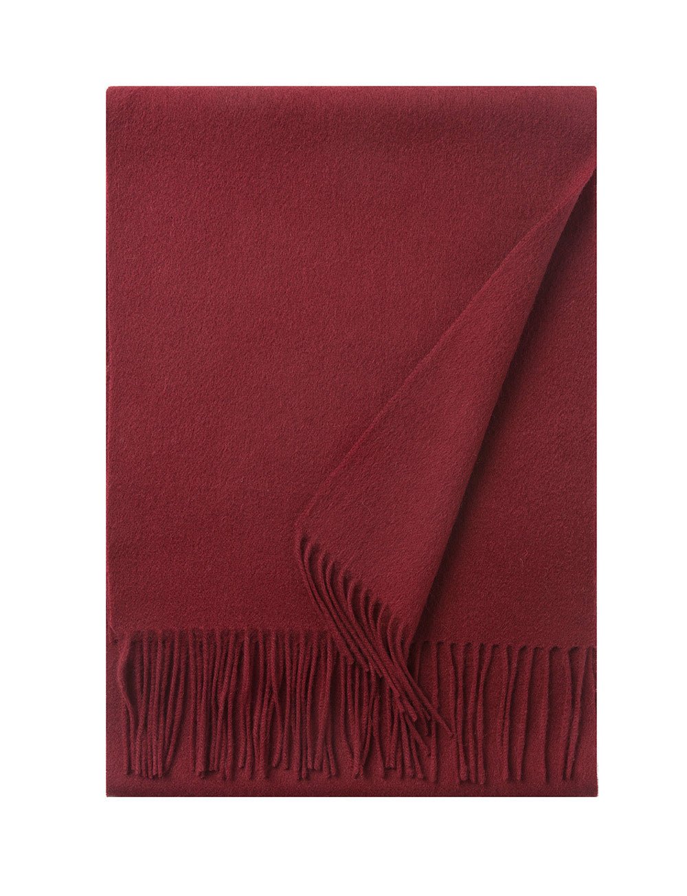 Lambswool Scarf Woven Plain Bordeaux - Drakoi Marketplace