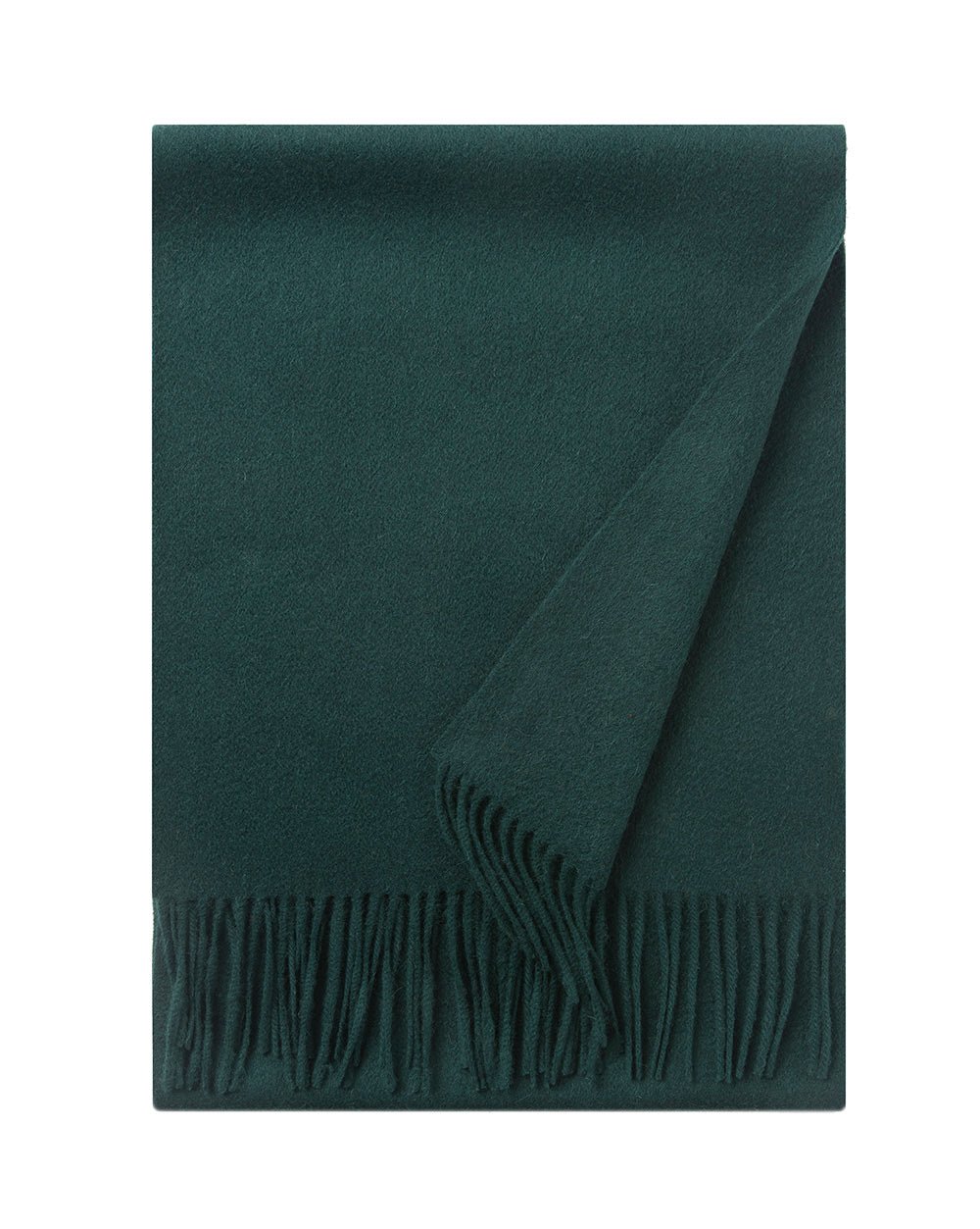 Lambswool Scarf Woven Plain Bottle Green - Drakoi Marketplace