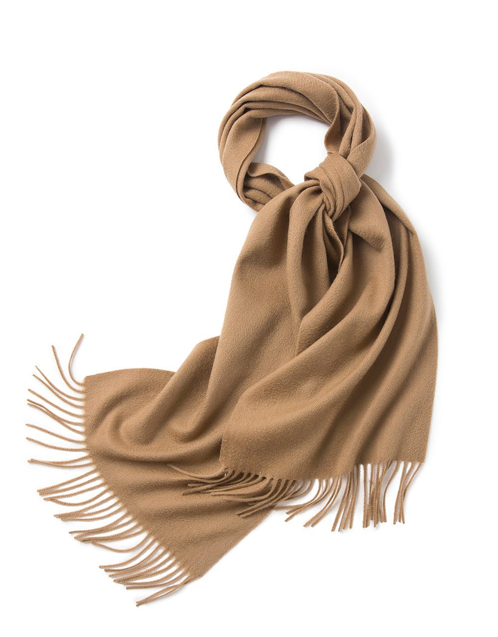 Lambswool Scarf Woven Plain Camel - Drakoi Marketplace