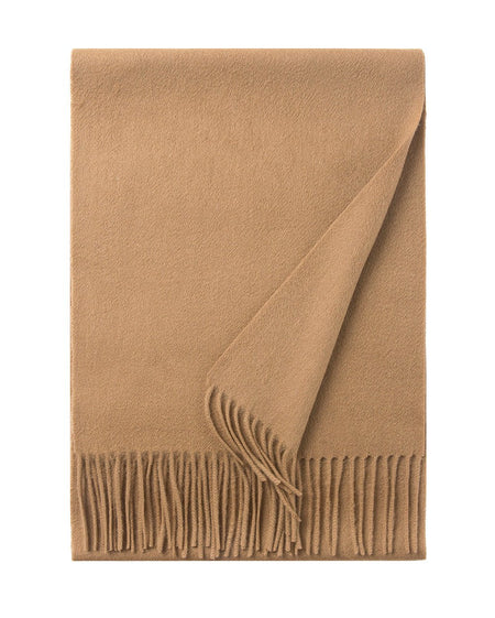 Lambswool Scarf Woven Plain Camel - Drakoi Marketplace