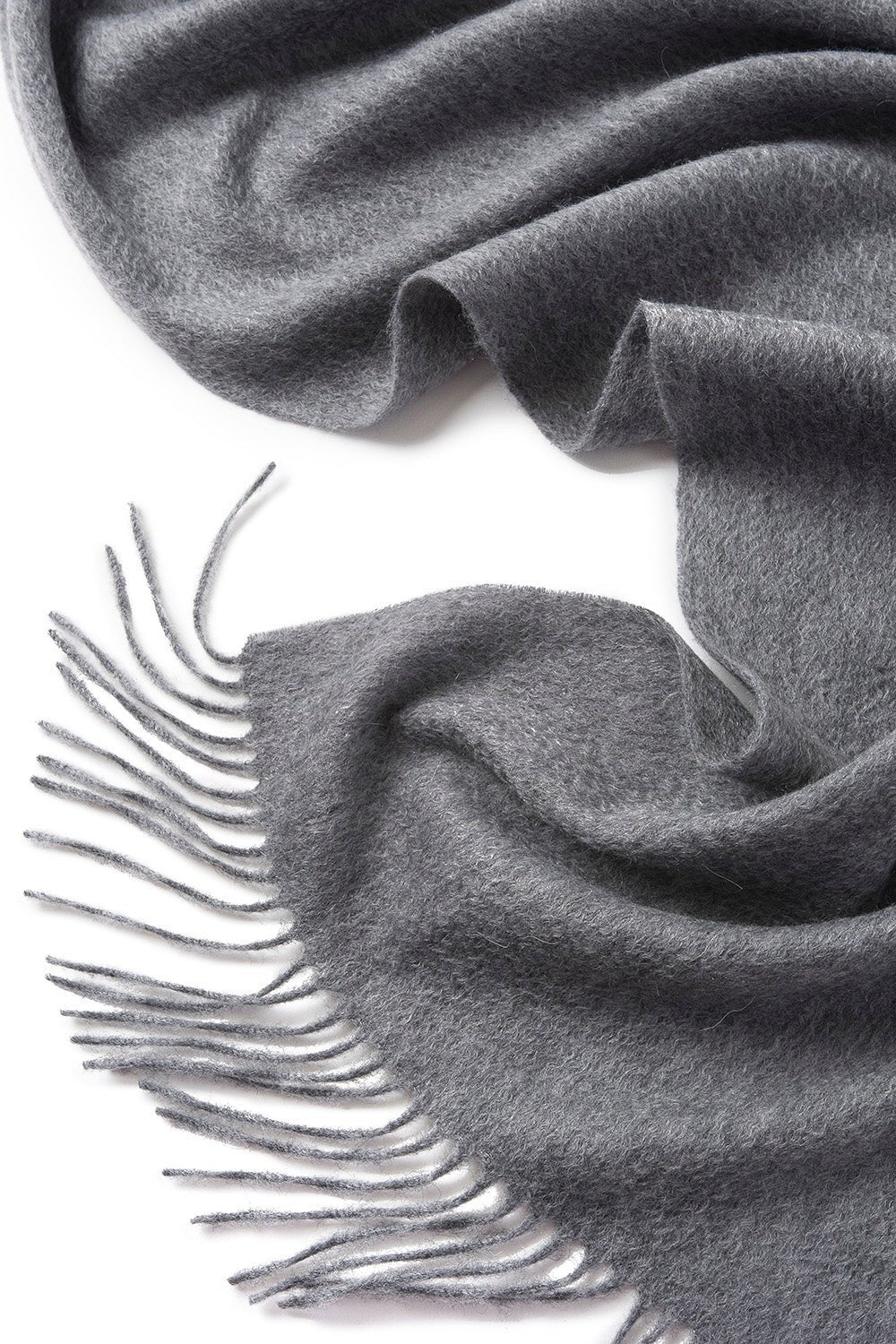 Lambswool Scarf Woven Plain Grey - Drakoi Marketplace