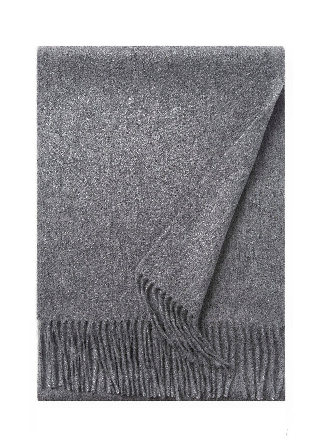 Lambswool Scarf Woven Plain Grey - Drakoi Marketplace