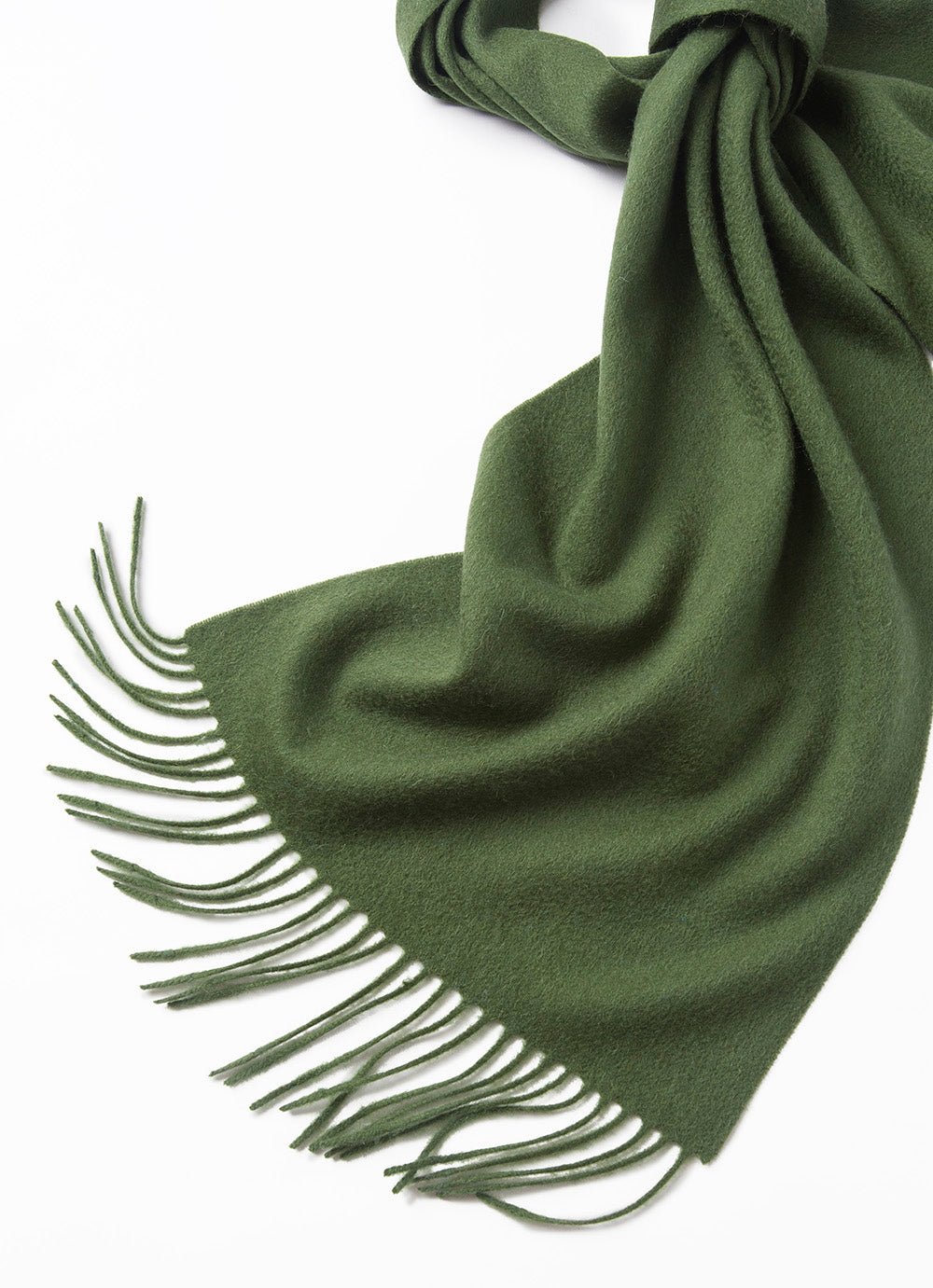 Lambswool Scarf Woven Plain Hunting Green - Drakoi Marketplace