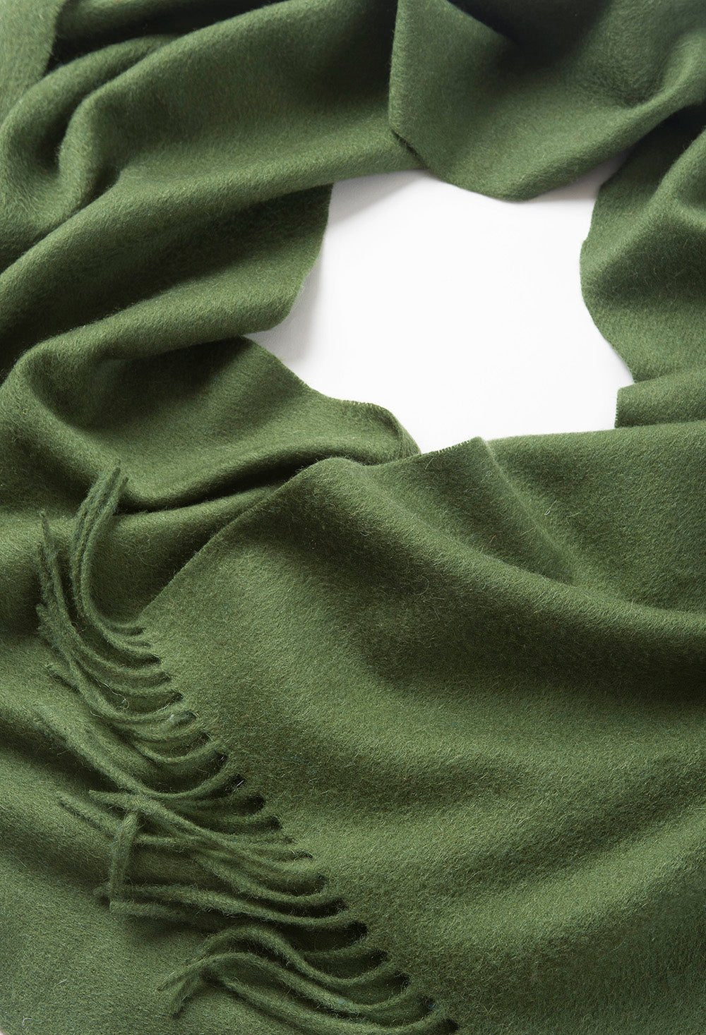 Lambswool Scarf Woven Plain Hunting Green - Drakoi Marketplace