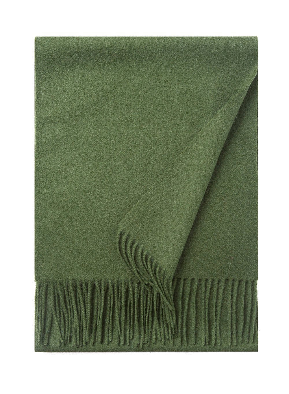 Lambswool Scarf Woven Plain Hunting Green - Drakoi Marketplace