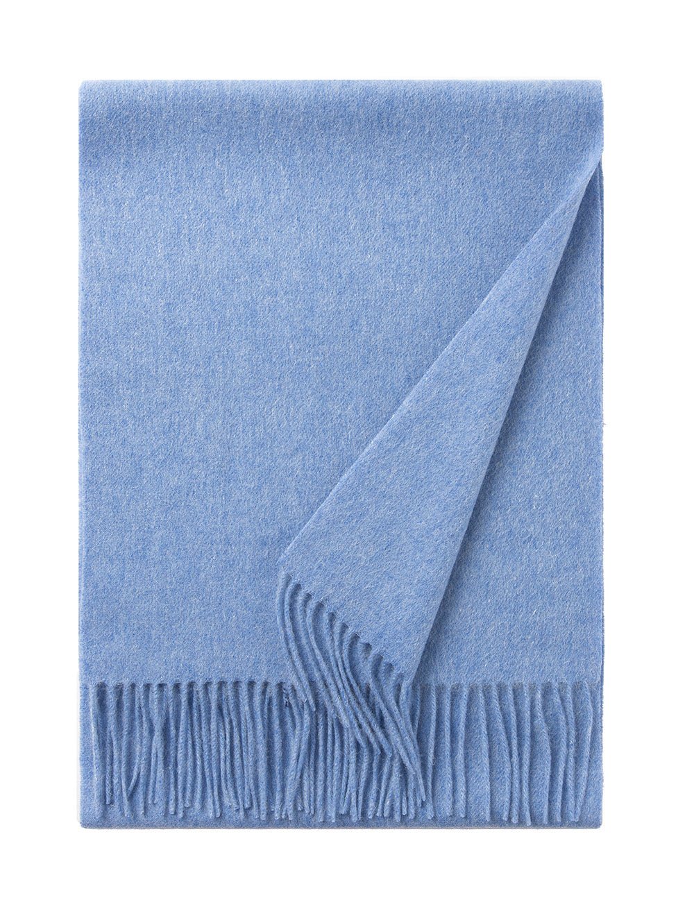 Lambswool Scarf Woven Plain Light Blue - Drakoi Marketplace