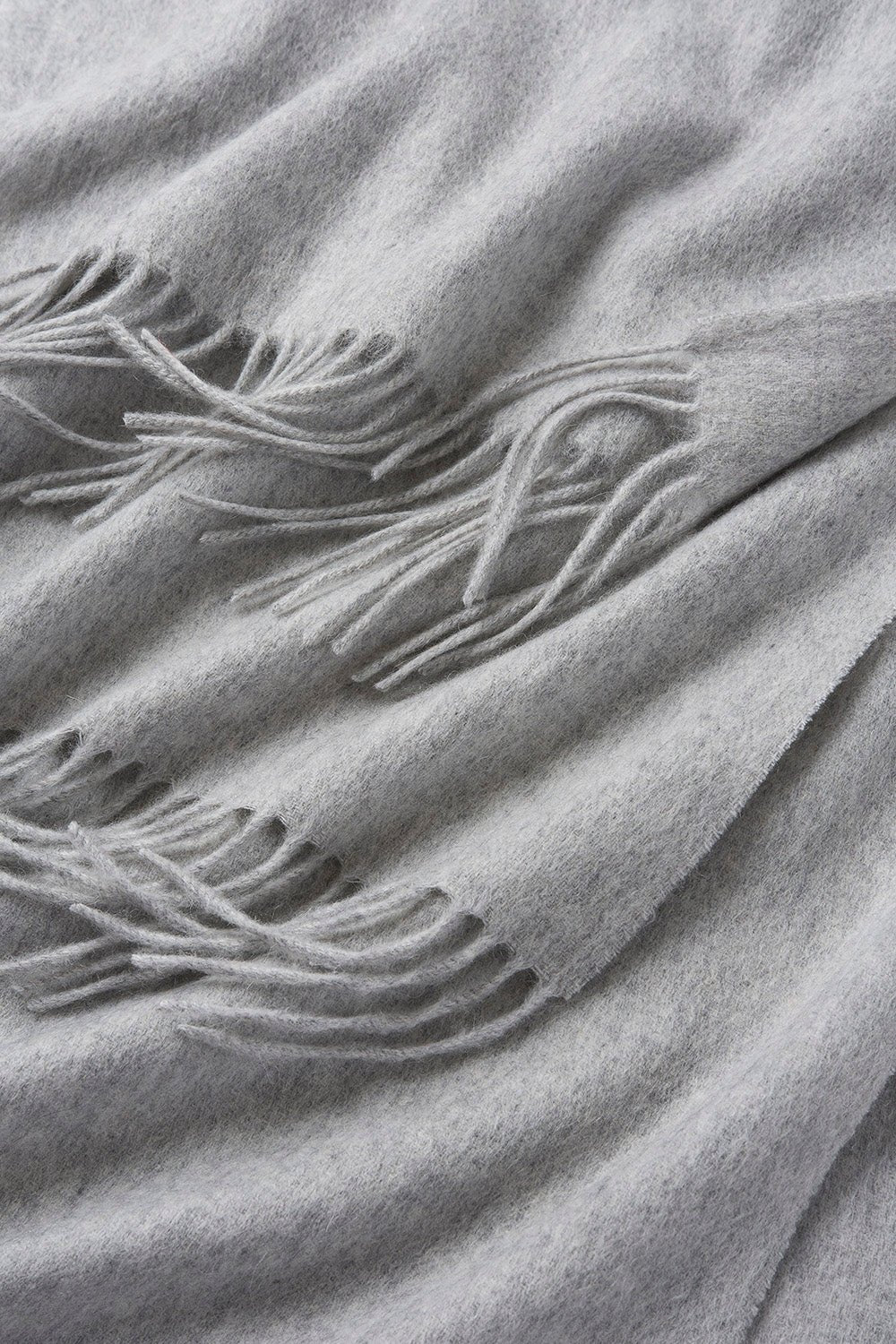 Lambswool Scarf Woven Plain Light Grey - Drakoi Marketplace