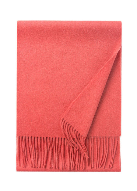 Lambswool Scarf Woven Plain Lobster - Drakoi Marketplace