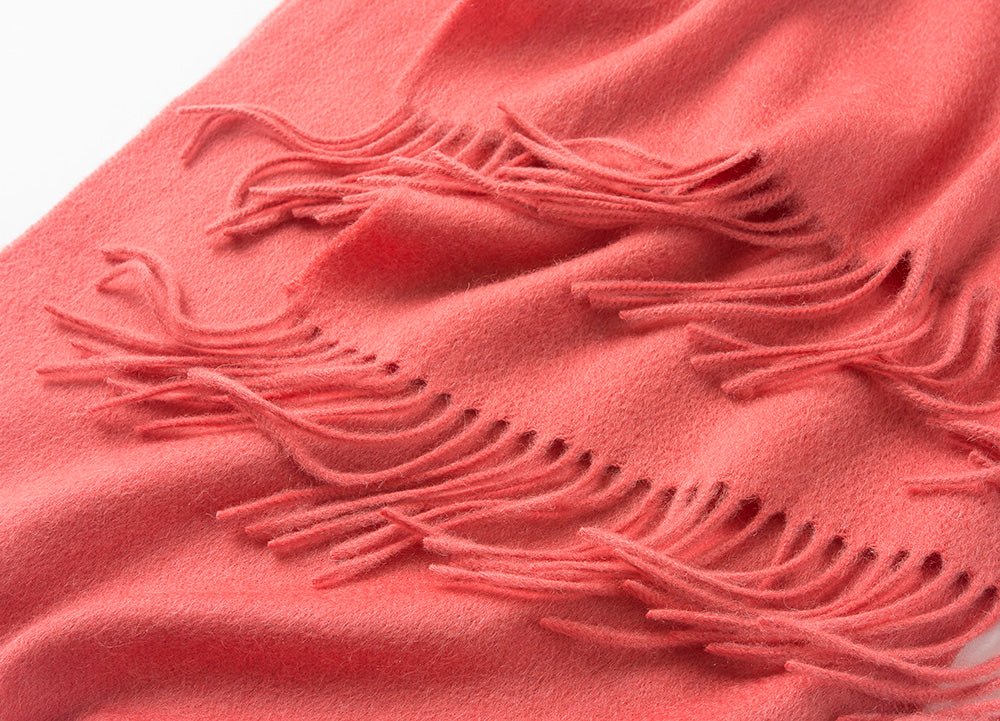 Lambswool Scarf Woven Plain Lobster - Drakoi Marketplace