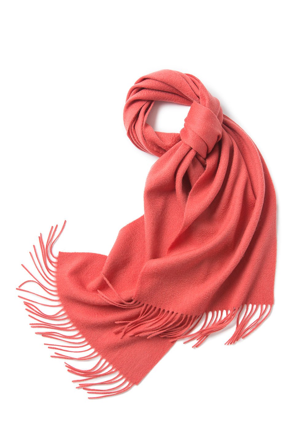 Lambswool Scarf Woven Plain Lobster - Drakoi Marketplace