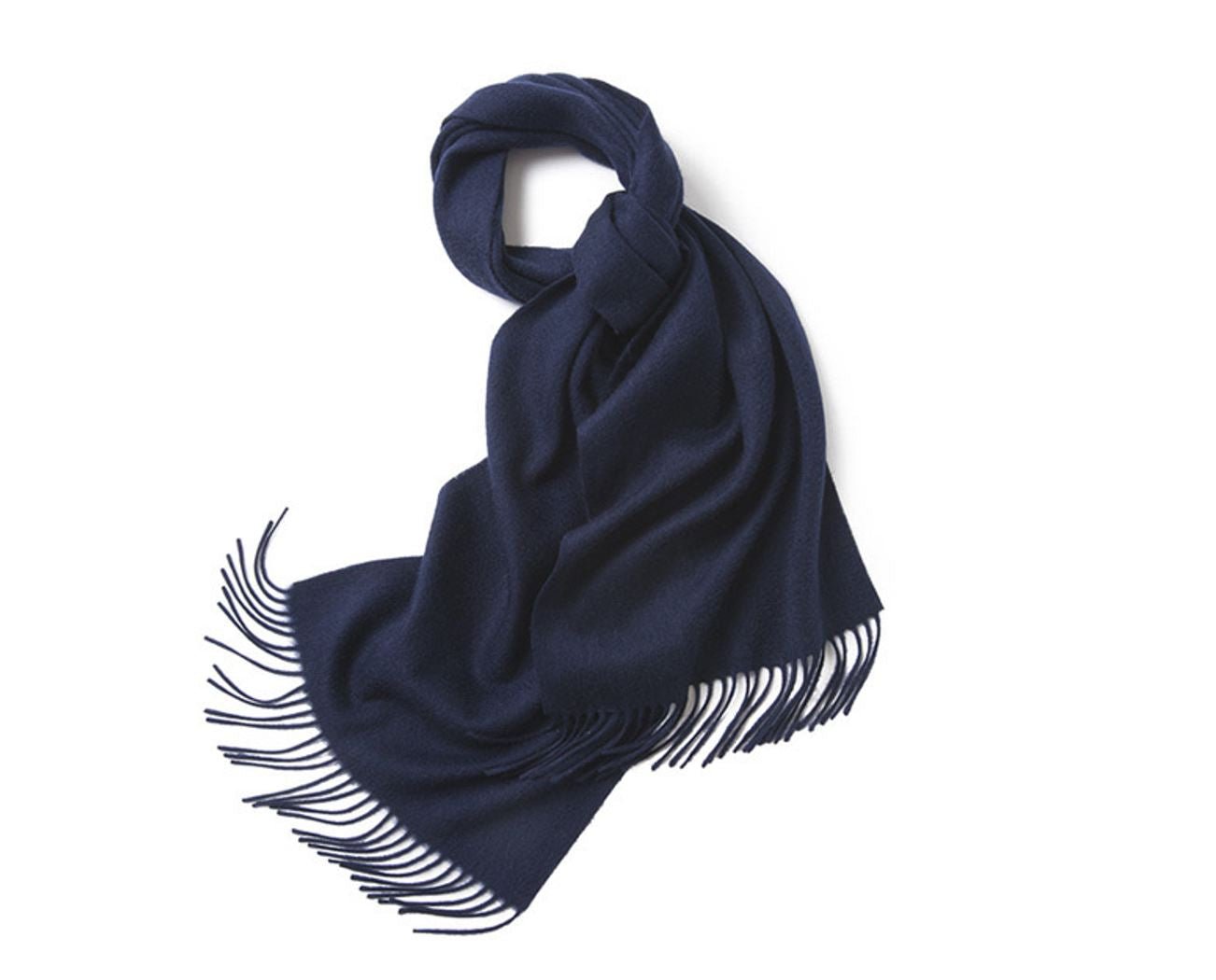 Lambswool Scarf Woven Plain Navy - Drakoi Marketplace