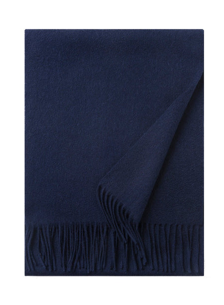 Lambswool Scarf Woven Plain Navy - Drakoi Marketplace