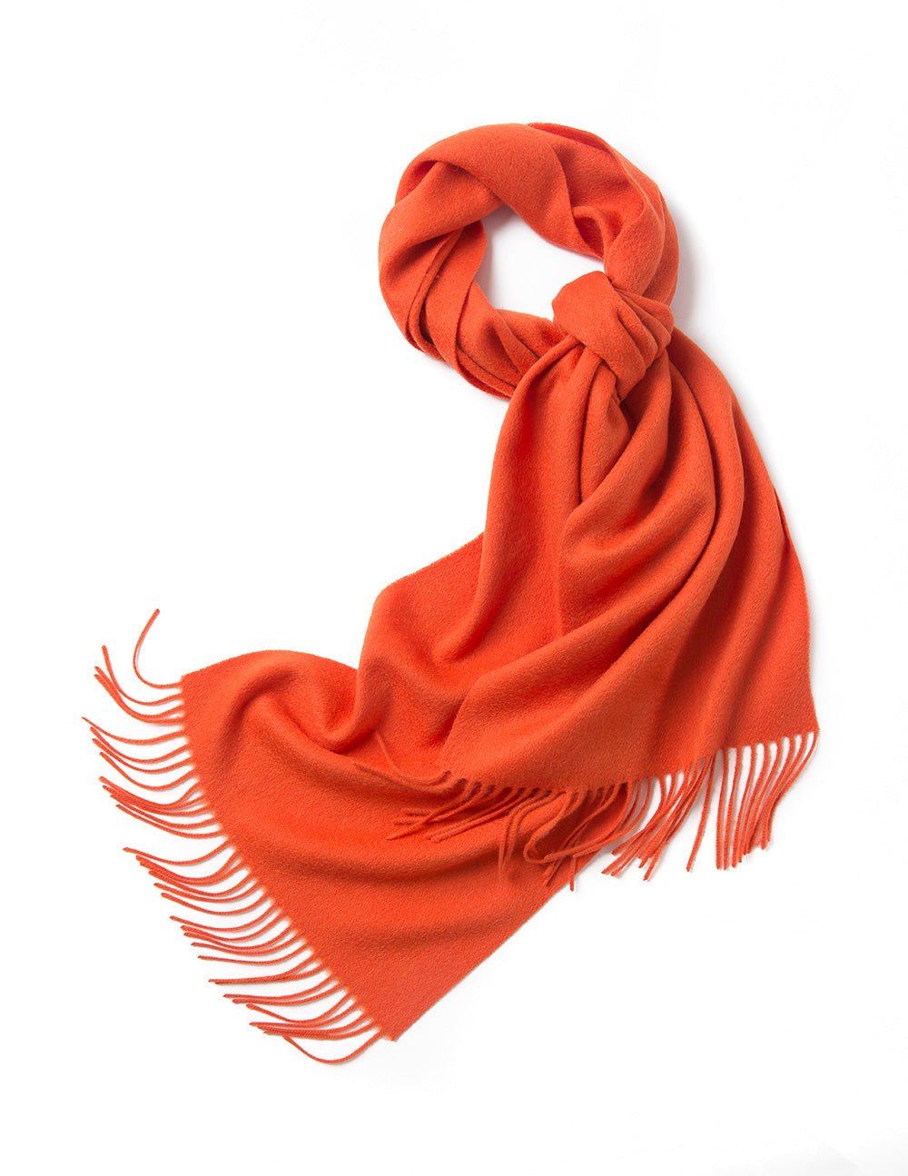 Lambswool Scarf Woven Plain Orange - Drakoi Marketplace