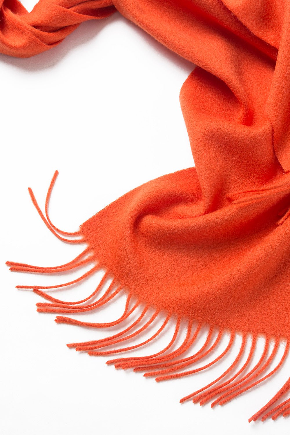 Lambswool Scarf Woven Plain Orange - Drakoi Marketplace