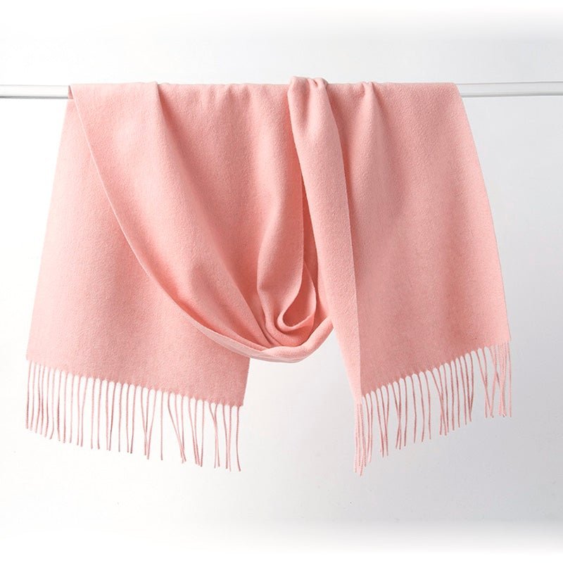 Lambswool Scarf Woven Plain Pink - Drakoi Marketplace