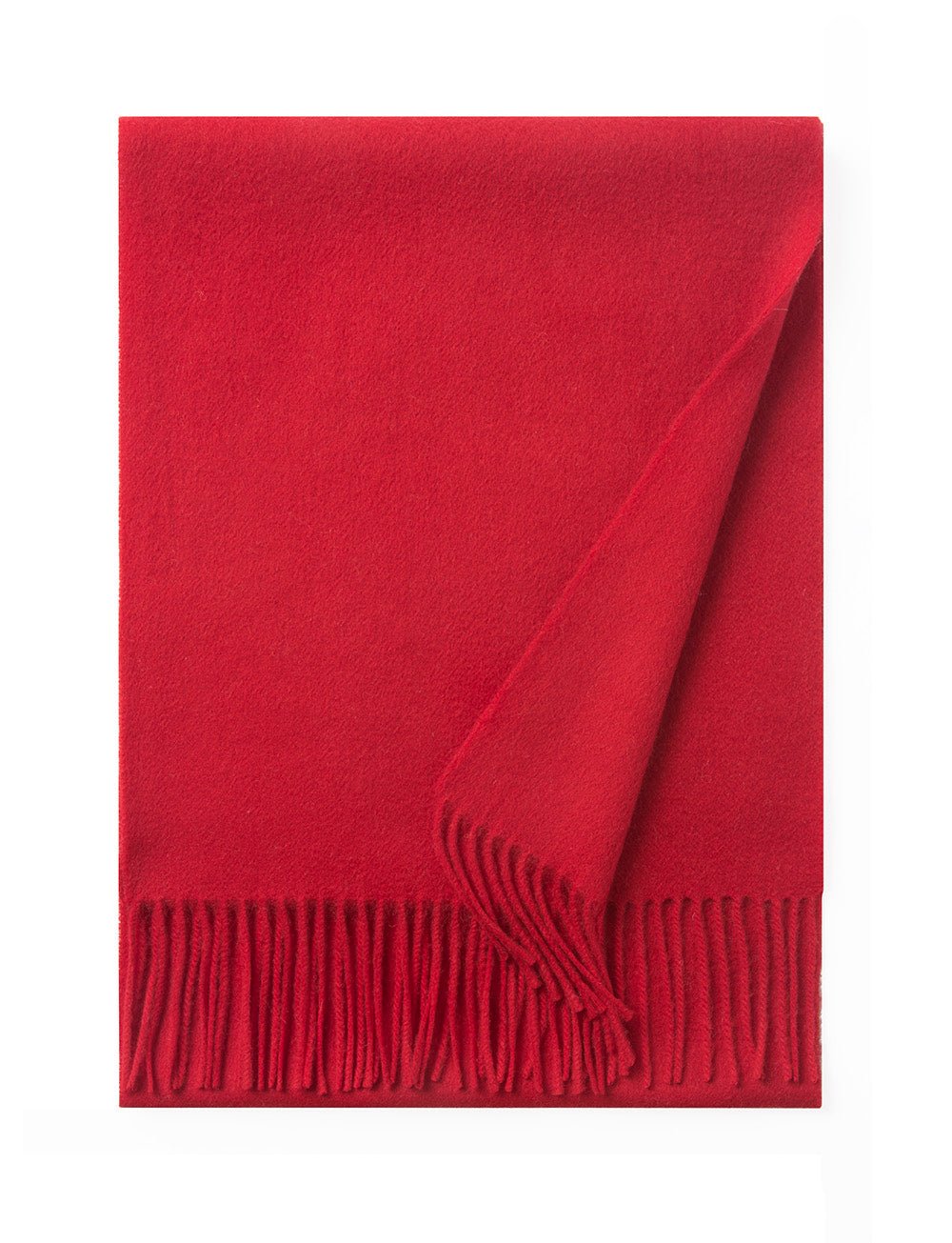 Lambswool Scarf Woven Plain Red - Drakoi Marketplace