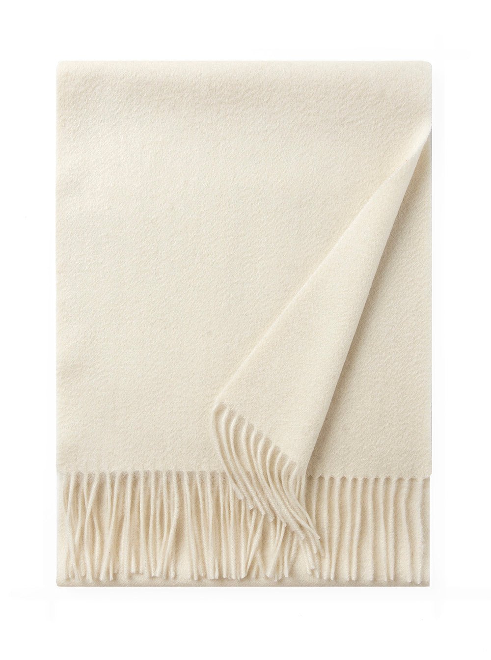 Lambswool Scarf Woven Plain Woolwhite - Drakoi Marketplace