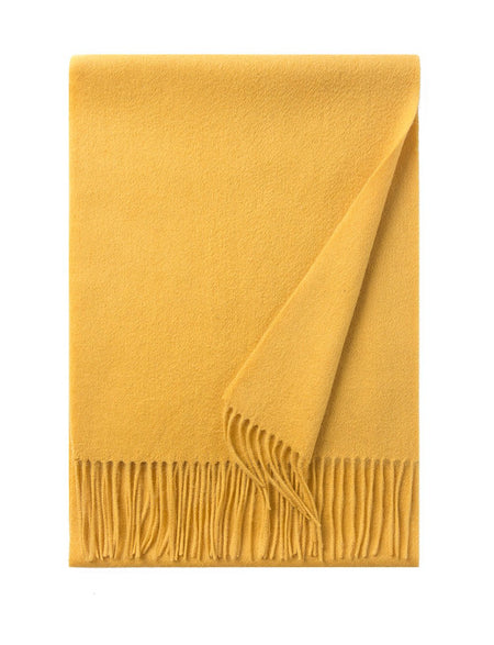 Lambswool Scarf Woven Plain Yellow - Drakoi Marketplace