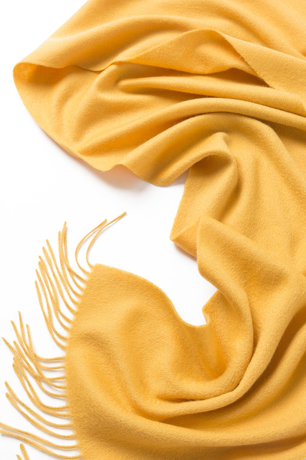 Lambswool Scarf Woven Plain Yellow - Drakoi Marketplace