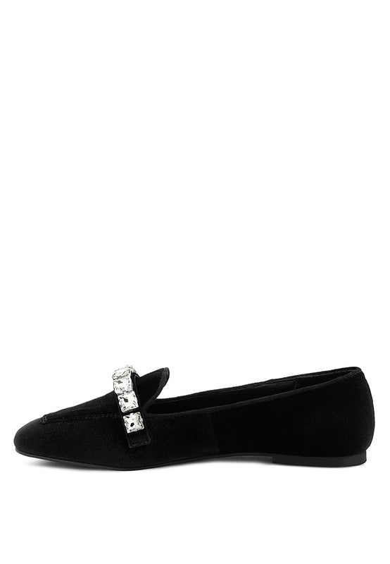 Lamington Handcrafted Velvet Diamante Loafers - Drakoi Marketplace