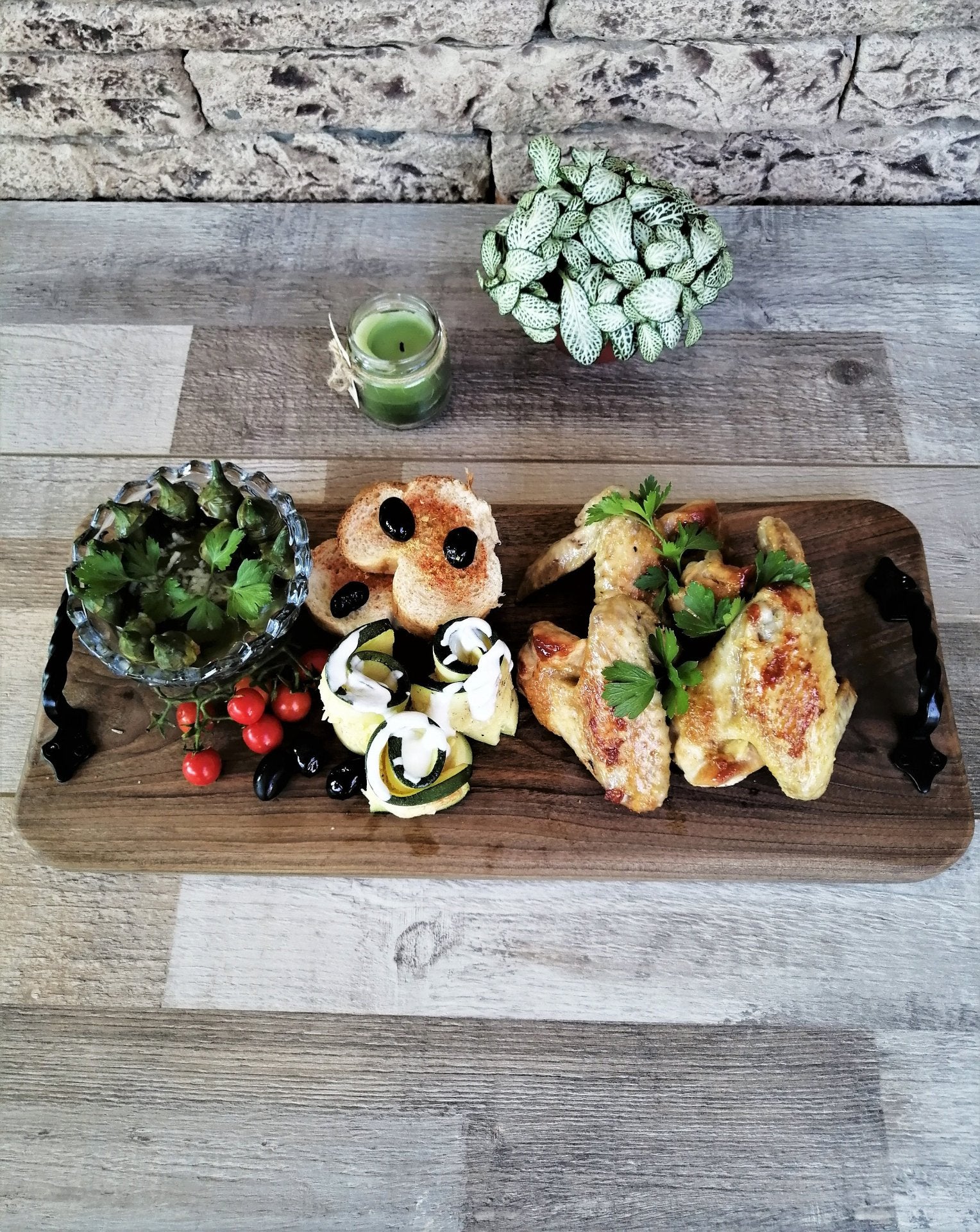 Large Serving Board Catering Extra Long Tray Charcuterie Platter With Handles Father's Day Gift Idea - Drakoi Marketplace