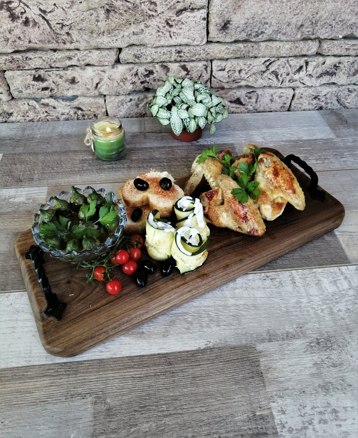 Large Serving Board Catering Extra Long Tray Charcuterie Platter With Handles Father's Day Gift Idea - Drakoi Marketplace