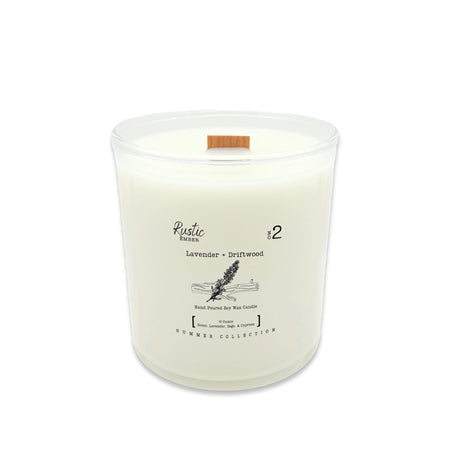 Lavender + Driftwood | 10 Ounce Candle | Rustic Ember - Drakoi Marketplace