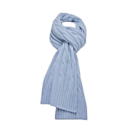 Light Blue Cashmere Cable Scarf - Drakoi Marketplace