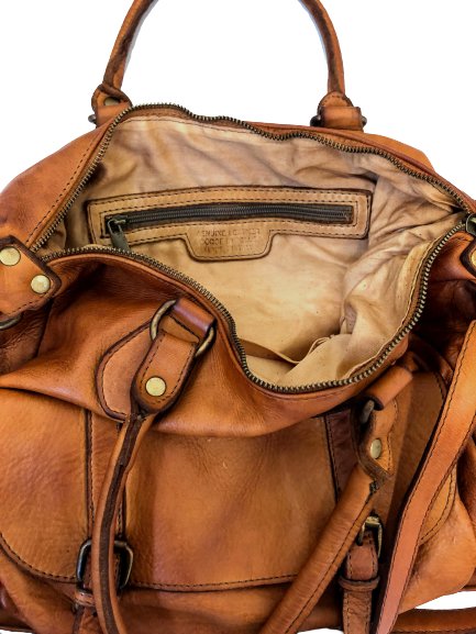 Light Brown Leather Saddle Bag - Drakoi Marketplace