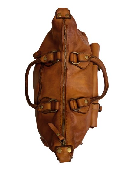 Light Brown Leather Saddle Bag - Drakoi Marketplace