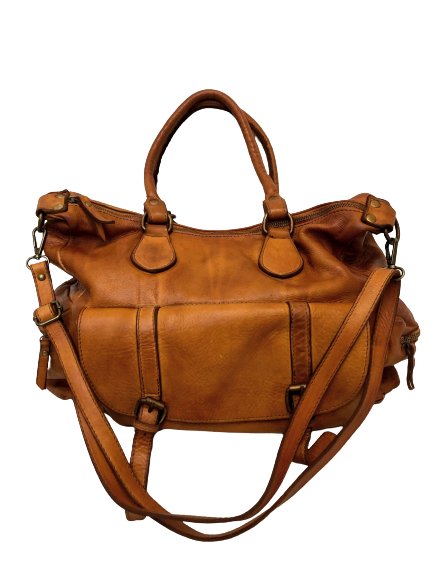 Light Brown Leather Saddle Bag - Drakoi Marketplace