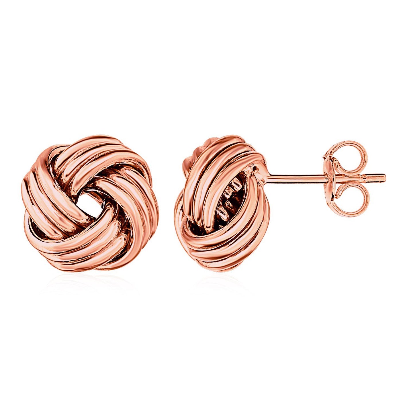 Love Knot Post Earrings in 14k Rose Gold - Drakoi Marketplace