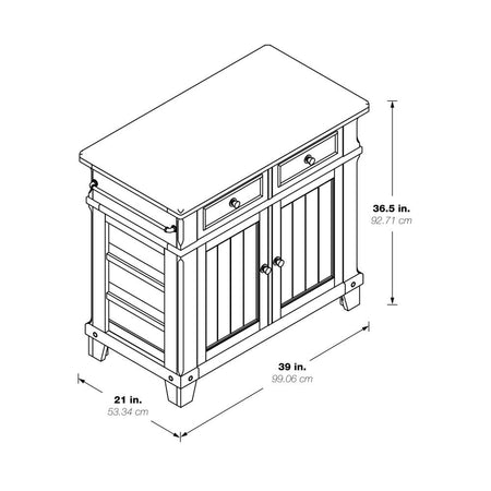 Madison Kitchen Island, White - Drakoi Marketplace