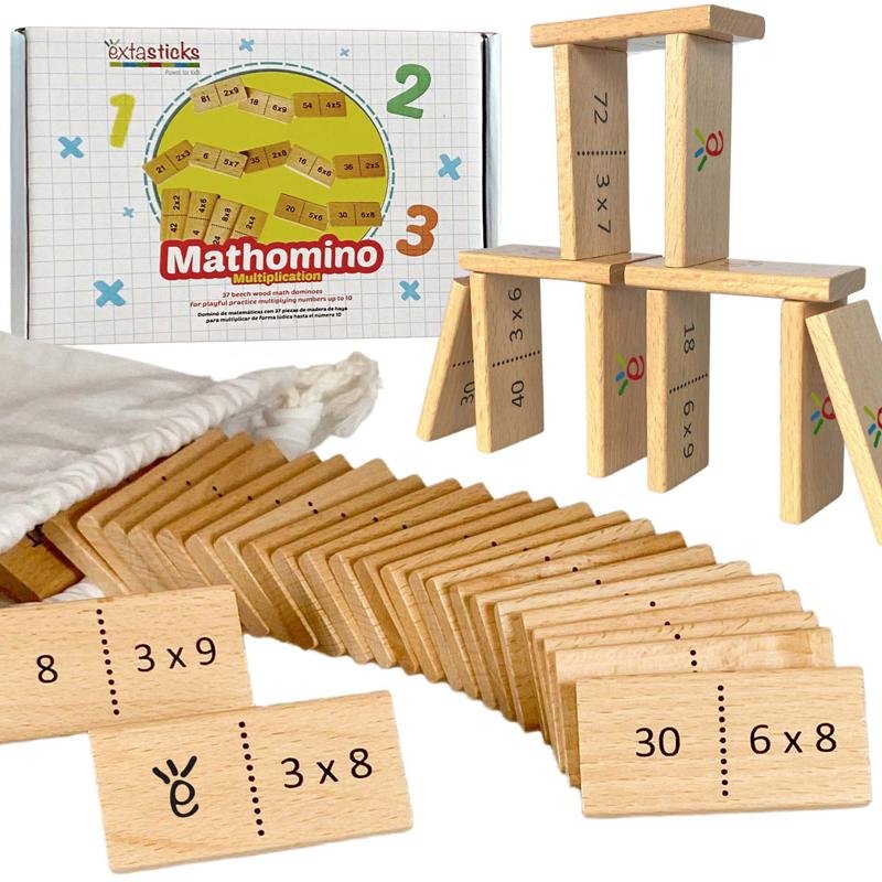 Mathomino Times Tables Multiplication Domino Math Game - Drakoi Marketplace