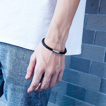 Mens Leather Cuff Bracelet - Drakoi Marketplace