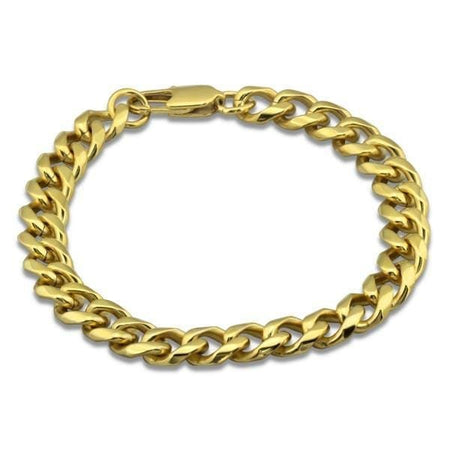 Mens Stainless Steel Gold Plated 21 CM Bracelet - Drakoi Marketplace