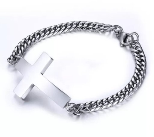 Mens Steel Cross Bracelet - Drakoi Marketplace