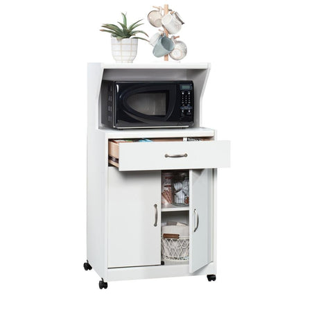 Microwave/Kitchen Cart Glacier White - Drakoi Marketplace