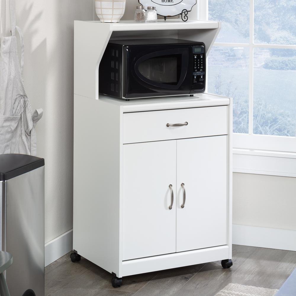 Microwave/Kitchen Cart Glacier White - Drakoi Marketplace