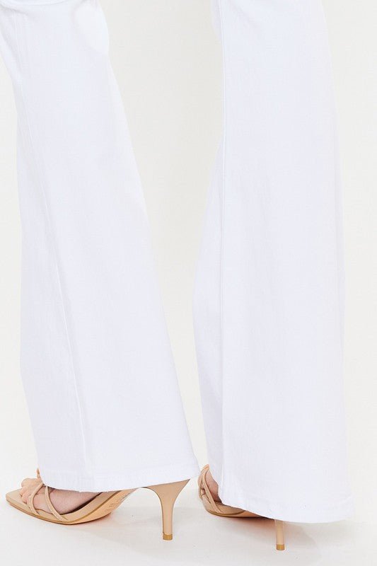 Mid Rise White Flare Jeans - Drakoi Marketplace