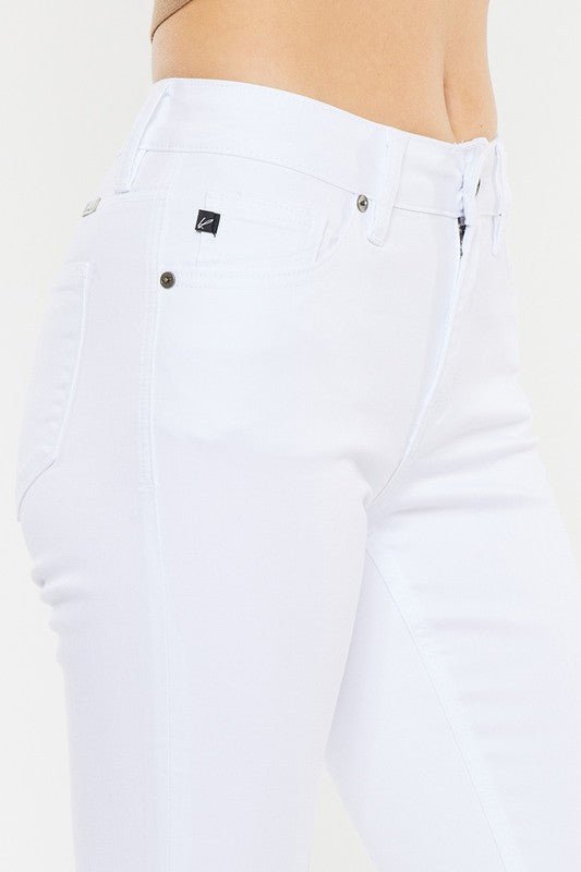 Mid Rise White Flare Jeans - Drakoi Marketplace