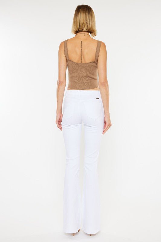 Mid Rise White Flare Jeans - Drakoi Marketplace