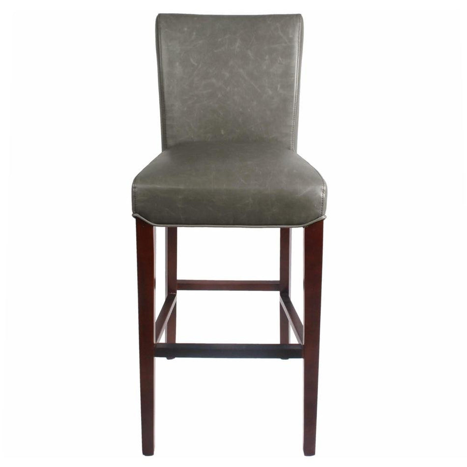 Milton Bonded Leather Bar Stool - Drakoi Marketplace