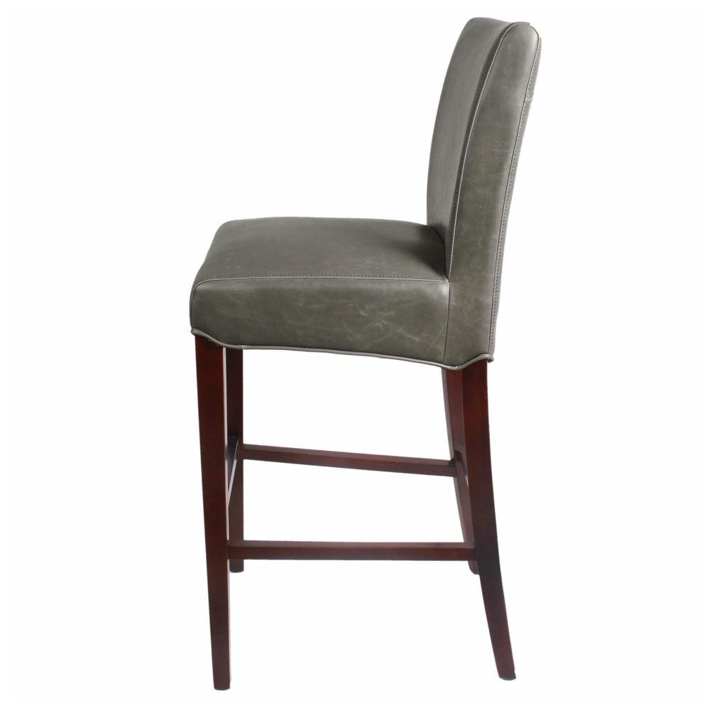 Milton Bonded Leather Bar Stool - Drakoi Marketplace