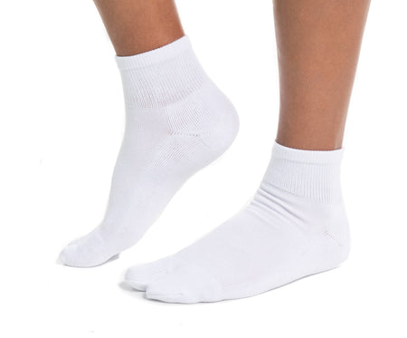 Mini-Crew - V-Toe Thicker Flip-Flop Tabi Socks Athletic or Casual White Cotton Blend Comfortable Stylish - Drakoi Marketplace