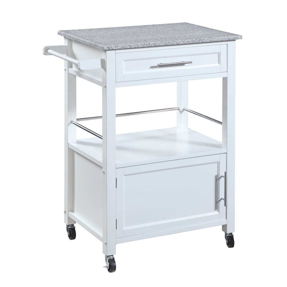 Mitchell Kitchen Cart With Granite Top - Drakoi Marketplace