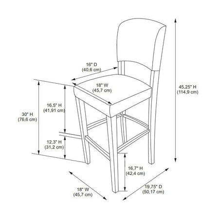 Monaco Bar Stool Espresso - Drakoi Marketplace