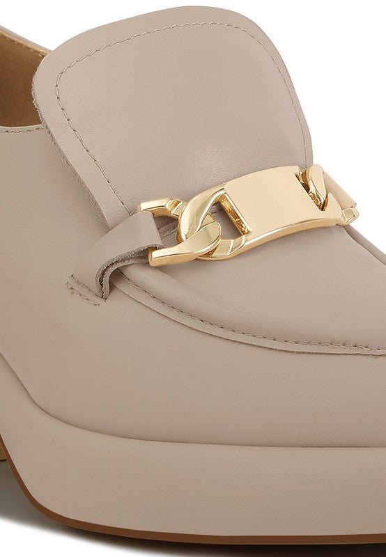 Morgan Metallic Embellishment Platform Loafers - Drakoi Marketplace