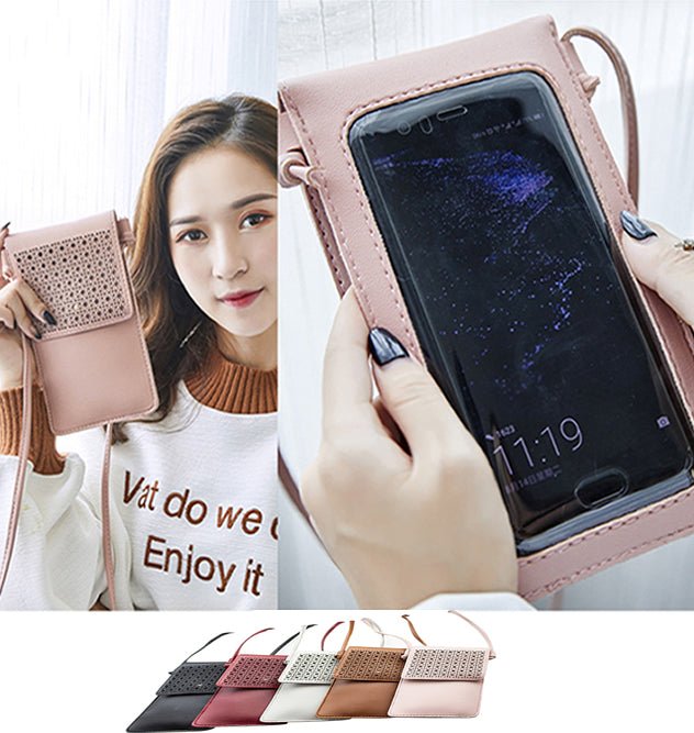 Multi Mini Transparent Phone And Credit Card Holder Cross Body Bag - Drakoi Marketplace